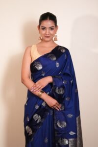 Neelambari Silver Bloom Saree