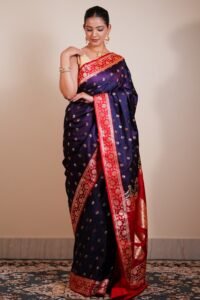 Regal Plum Navy Saree
