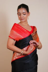 Rani Noir Banarasi Silk Saree